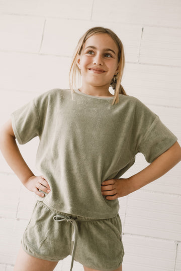 Harper oversized terry T-shirt in green