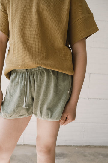 Huali terry shorts in brown