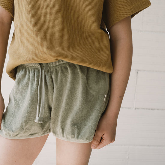 Huali terry shorts in brown