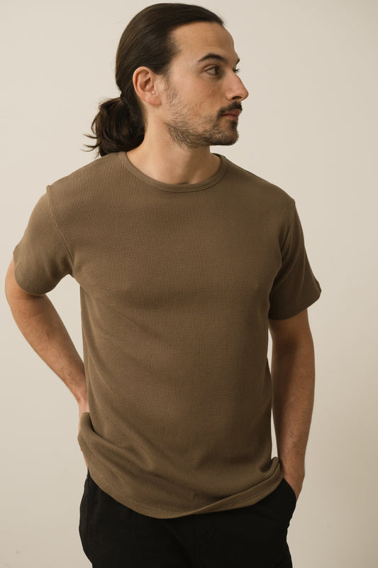 Harmony Waffle Unisex T-Shirt In Brown