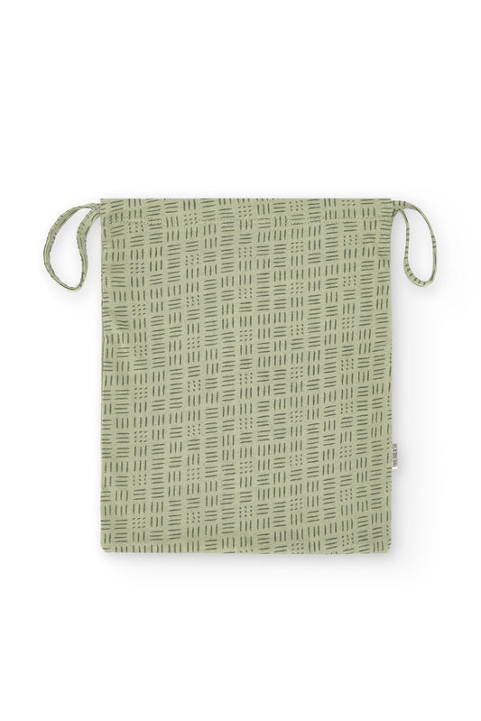 Green wicker organic cotton bag