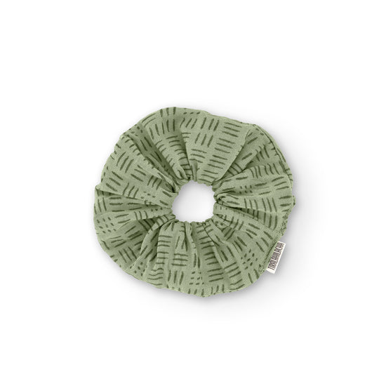 Green wicker organic cotton scrunchie