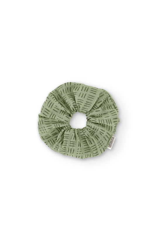 Green wicker organic cotton scrunchie