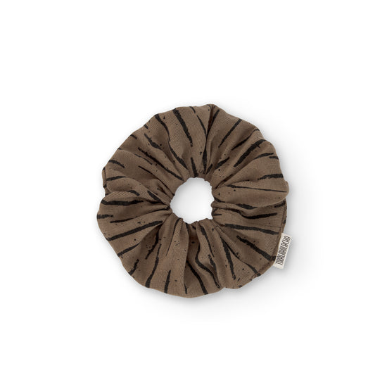 Bark brown organic cotton scrunchie