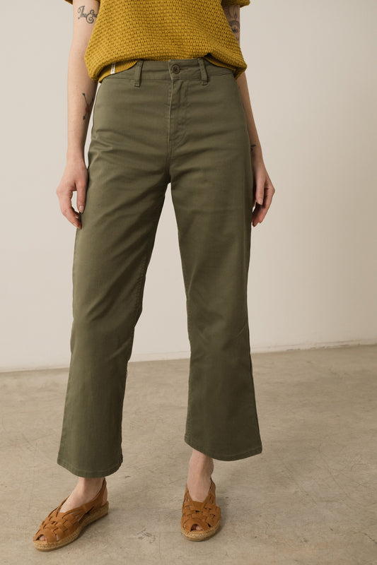 Hani Recycled Cotton Sailor Pants In Green