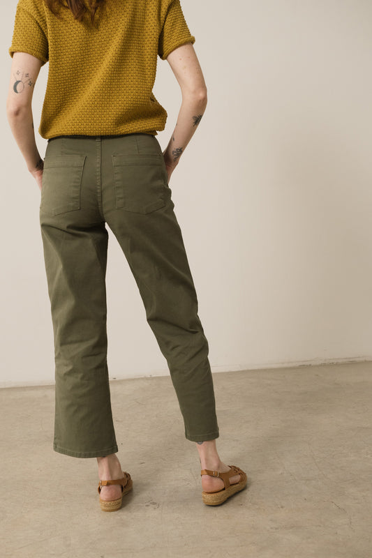 Hani Recycled Cotton Sailor Pants In Green
