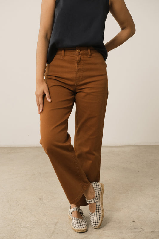 Hani Recycled Cotton Sailor Pants In Terracotta