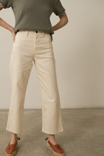 Hani Recycled Cotton Sailor Pants In White