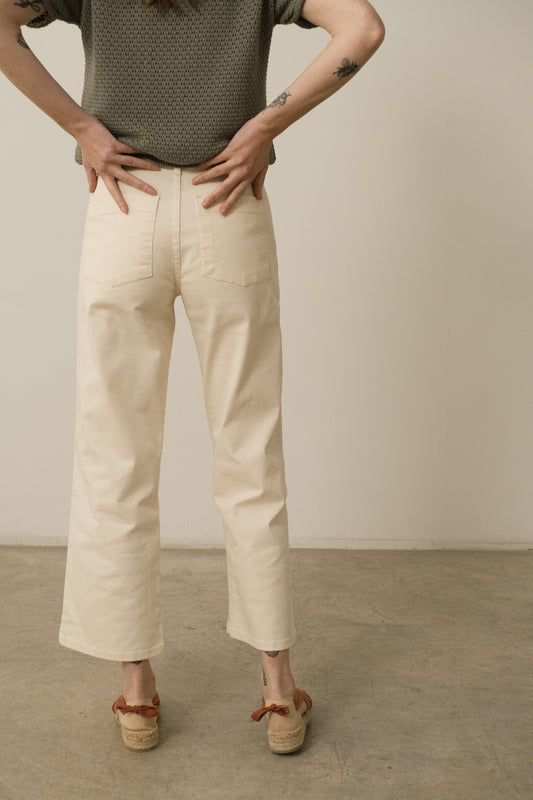 Hani - Pantalon marin en coton recyclé - Blanc