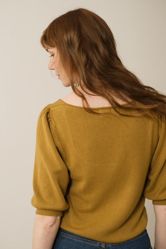 Haya Knitted Top In Mustard