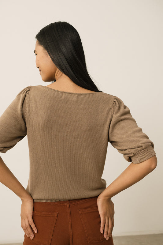 Haya Knitted Top In Brown