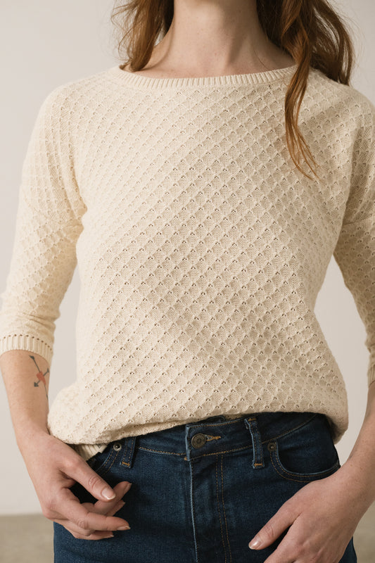 Hadi Organic Cotton Sweater In White