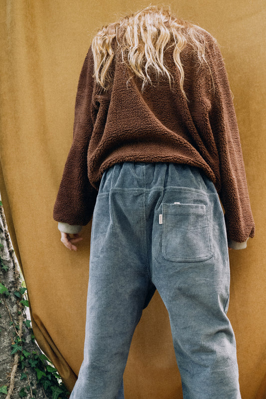 Pantalones pana oversized algodón orgánico azul