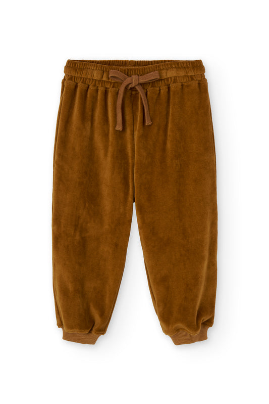 Pantalón terciopelo bebé algodón orgánico teja
