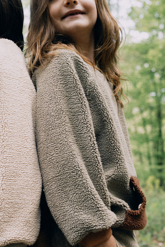 Sudadera borreguito algodón orgánico verde