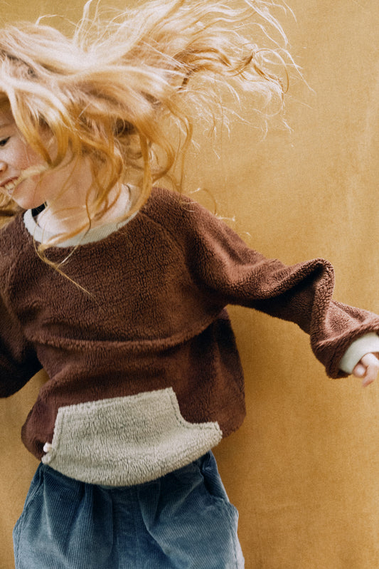 Sudadera borreguito algodón orgánico marrón