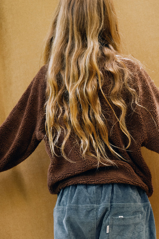 Sudadera borreguito algodón orgánico marrón