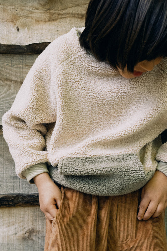 Sudadera borreguito algodón orgánico crudo