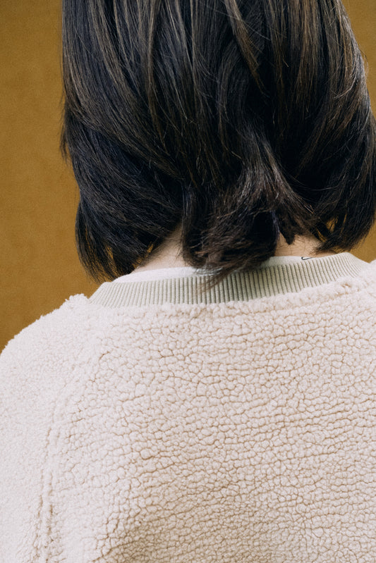 Sudadera borreguito algodón orgánico crudo