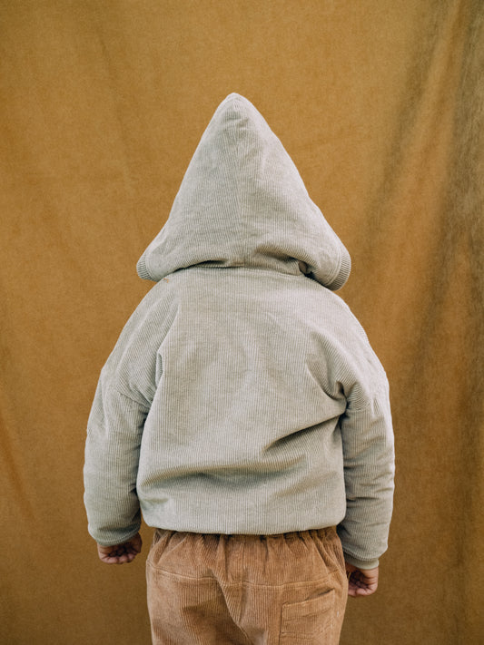 Chaqueta pana & borreguito algodón orgánico verde