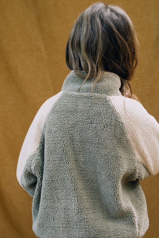 Chaqueta borreguito algodón orgánico multicolor verde