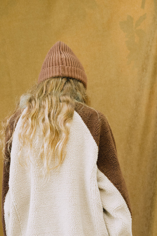 Chaqueta borreguito algodón orgánico multicolor crudo