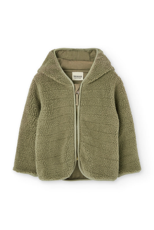 Chaqueta capucha borreguito bebé color verde