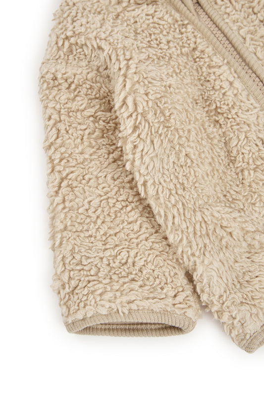 Organic Baby sherpa Jacket in Ecru Color