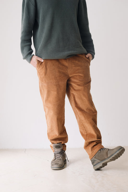 Pantalón pana oversized algodón oránico teja