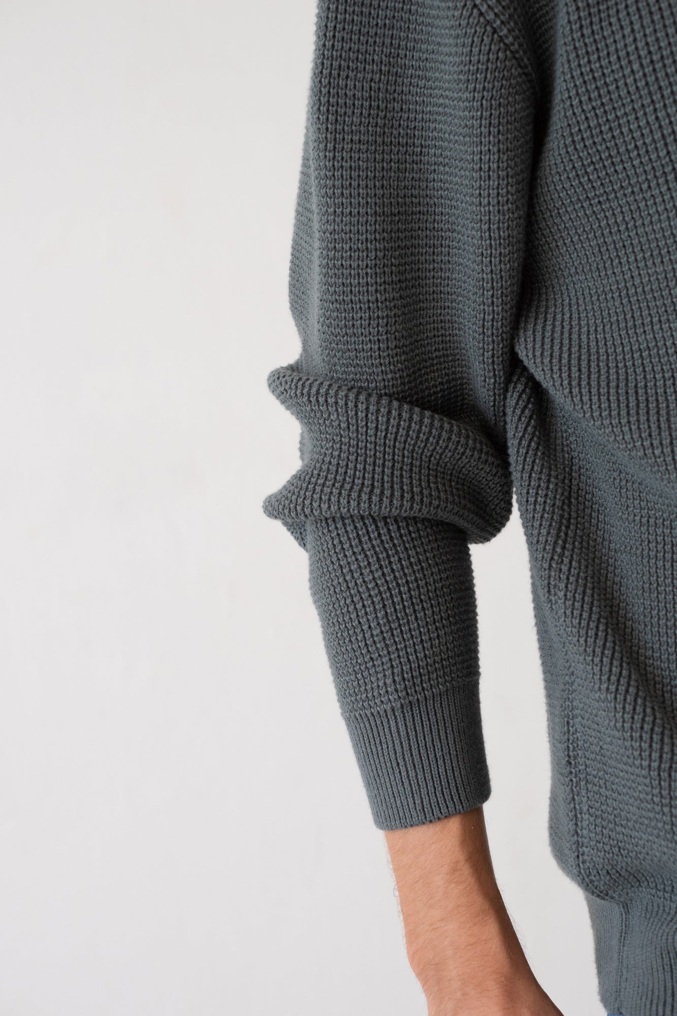 TIRALAHILACHA | Hydrangea blue Tam sweater in organic cotton