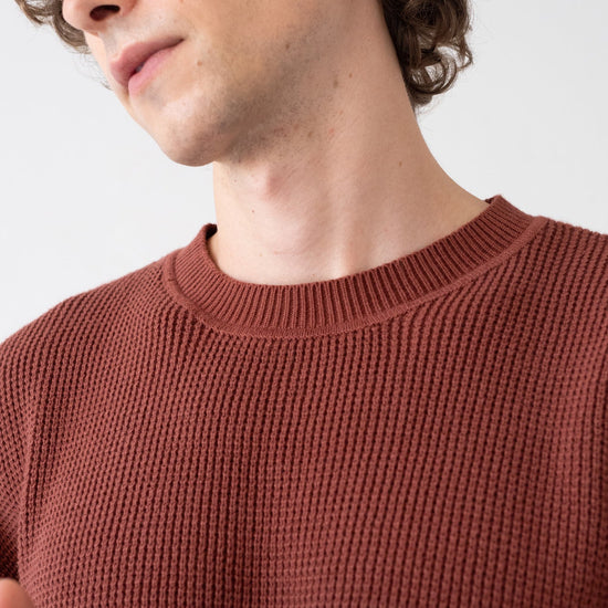 TIRALAHILACHA | Tam maroon currant sweater in organic cotton