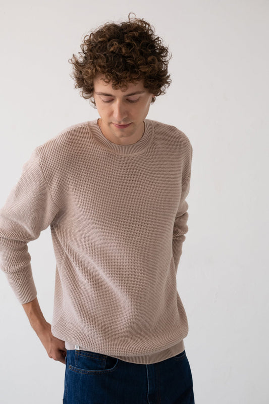 TIRALAHILACHA | White Magnolia Tam sweater in organic cotton