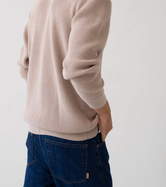 TIRALAHILACHA | White Magnolia Tam sweater in organic cotton