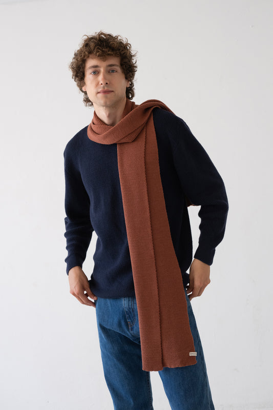 Tayo chunky wool scarf in red