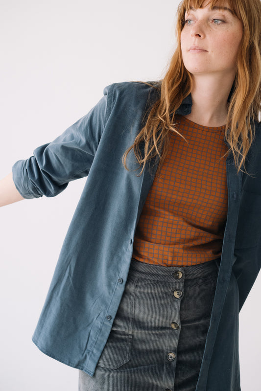 Camisa micropana azul aveto