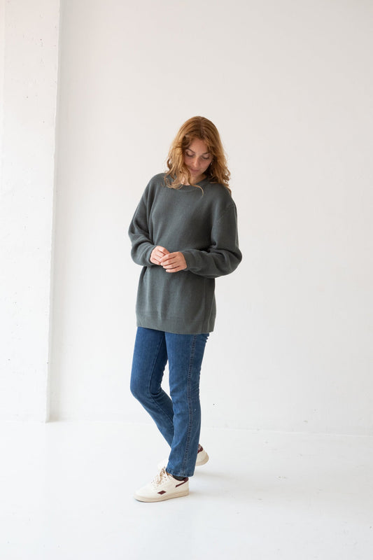 TIRALAHILACHA | Unisex Tam Sweater Organic Cotton in Hydrangea Blue