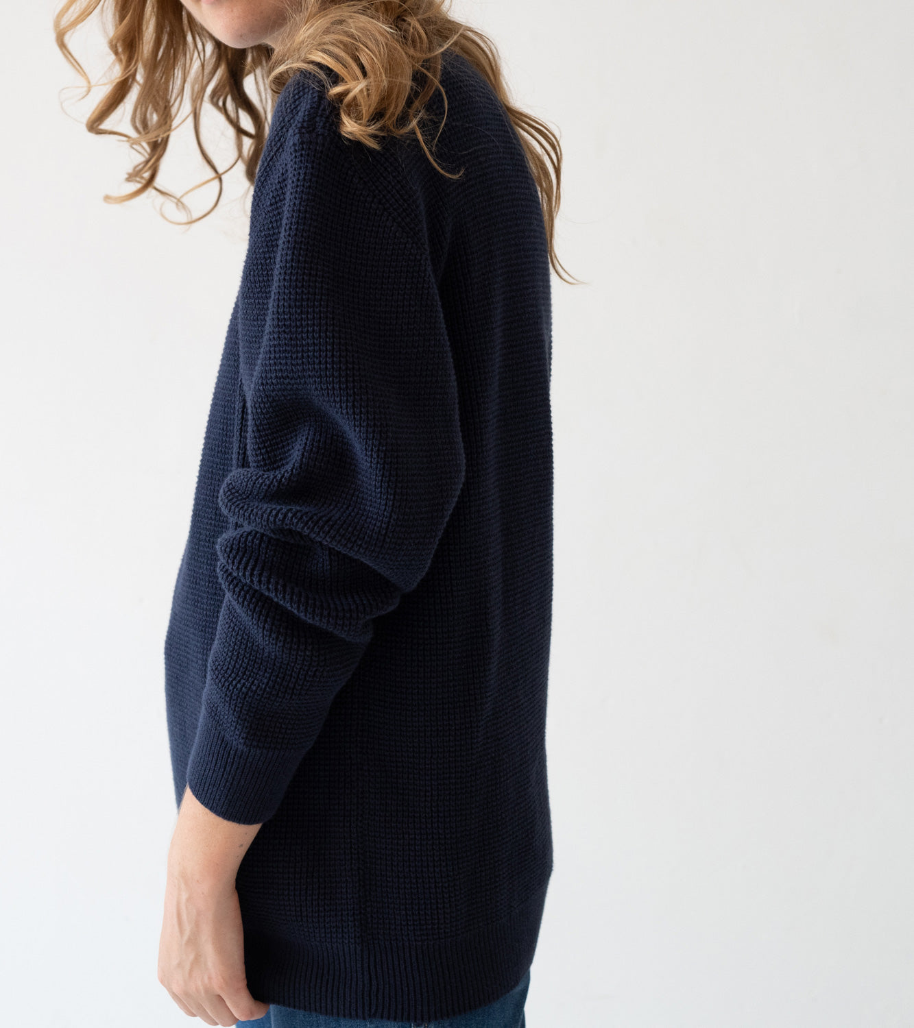 TIRALAHILACHA | Unisex Tam Sweater Organic Cotton in Navy Blue