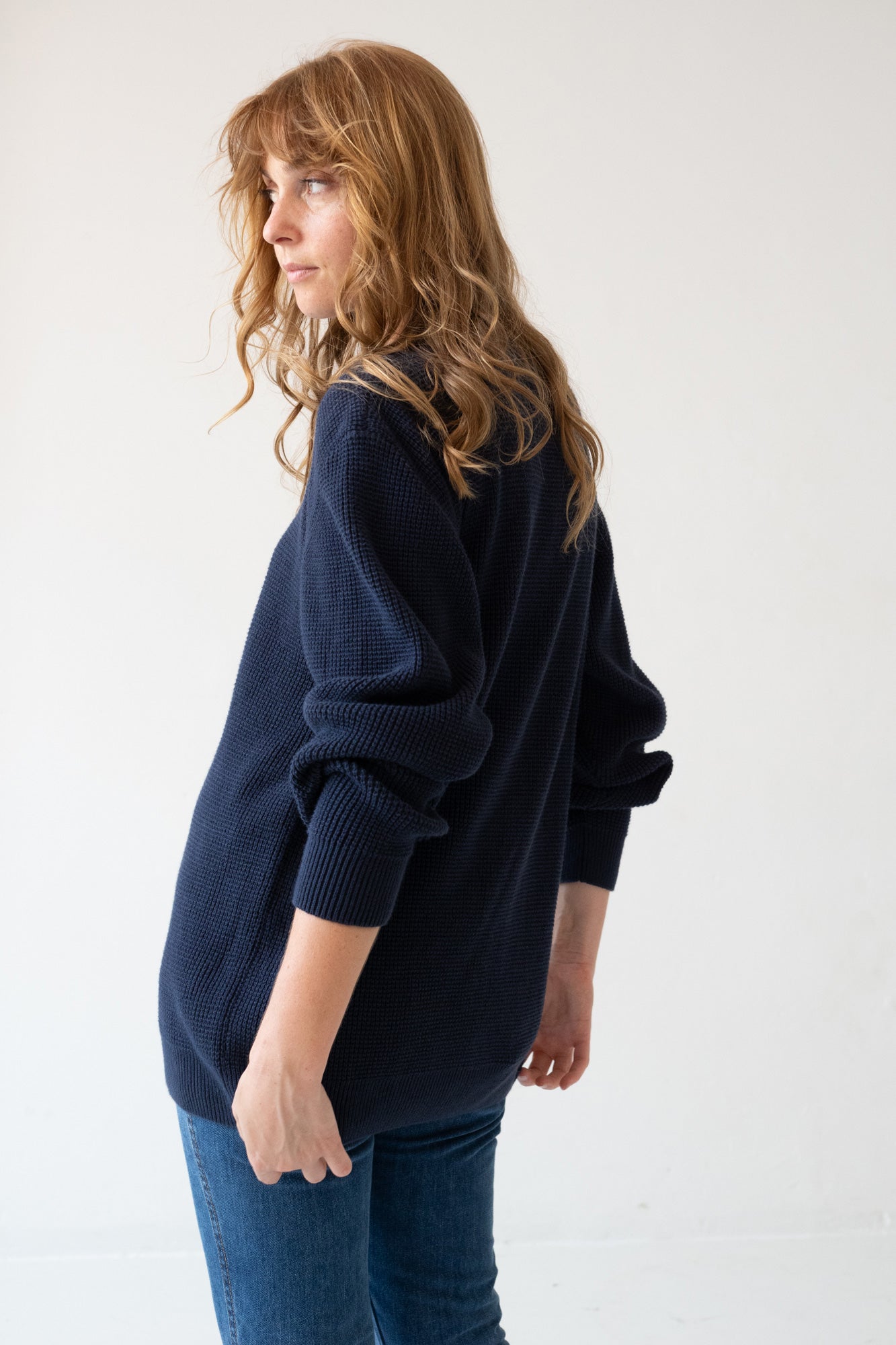 TIRALAHILACHA | Unisex Tam Sweater Organic Cotton in Navy Blue