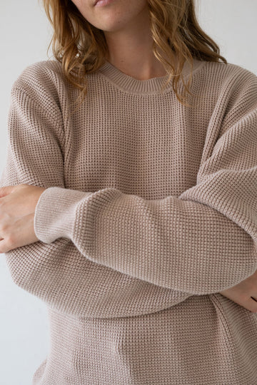 TIRALAHILACHA | Unisex Tam Sweater Organic Cotton in Magnolia White