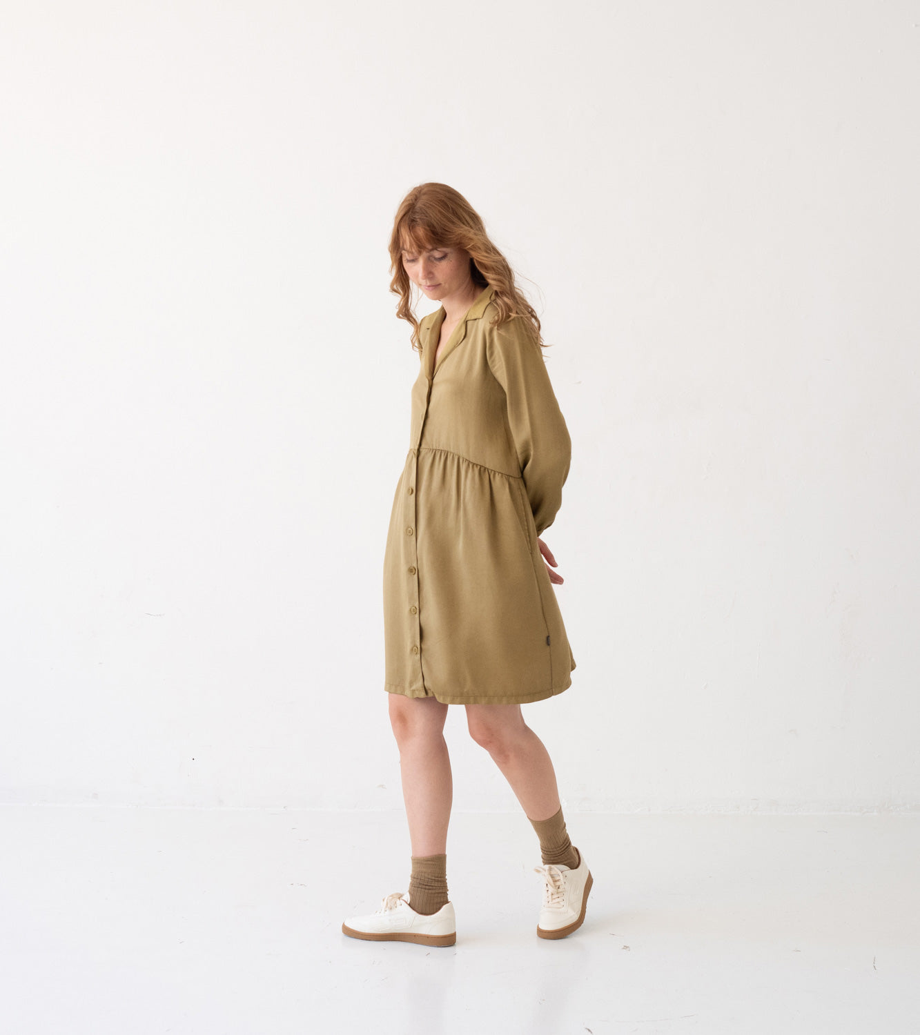 TIRALAHILACHA | Tracy Shirt Dress 100% Tencel in Mustard