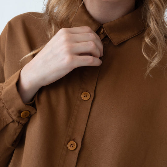 TIRALAHILACHA | Tait Oversized Shirt 100% Tencel in Terracotta