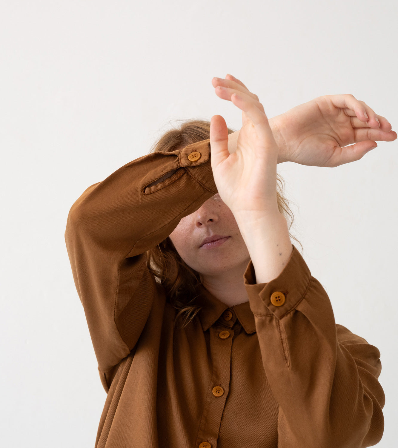 TIRALAHILACHA | Tait Oversized Shirt 100% Tencel in Terracotta