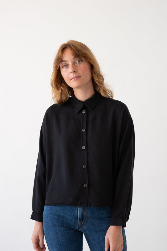 Camisa oversized Tait negro Baya 100% Tencel