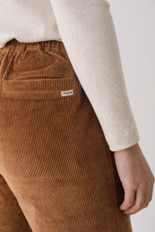 Pantalón pana algodón orgánico teja