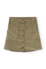 Falda pana algodón orgánico verde
