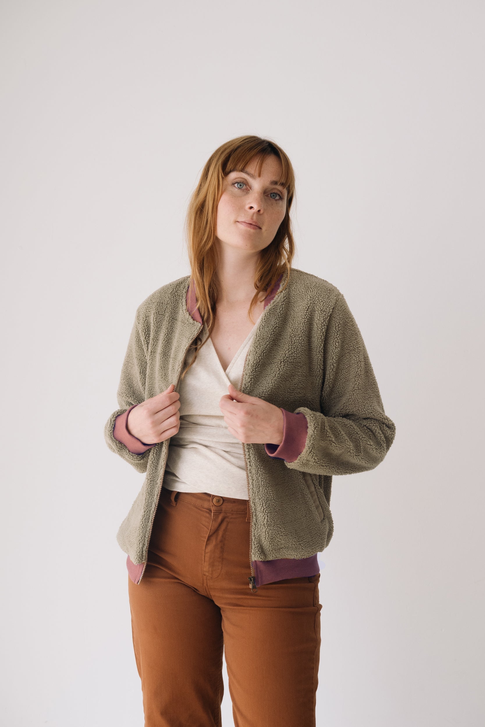 Organic Sherpa Jacket In Green | Fair fashion by TIRALAHILACHA