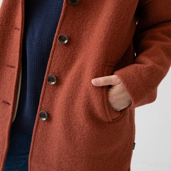 TIRALAHILACHA | Tad Chunky Wool Coat in Poppy Red