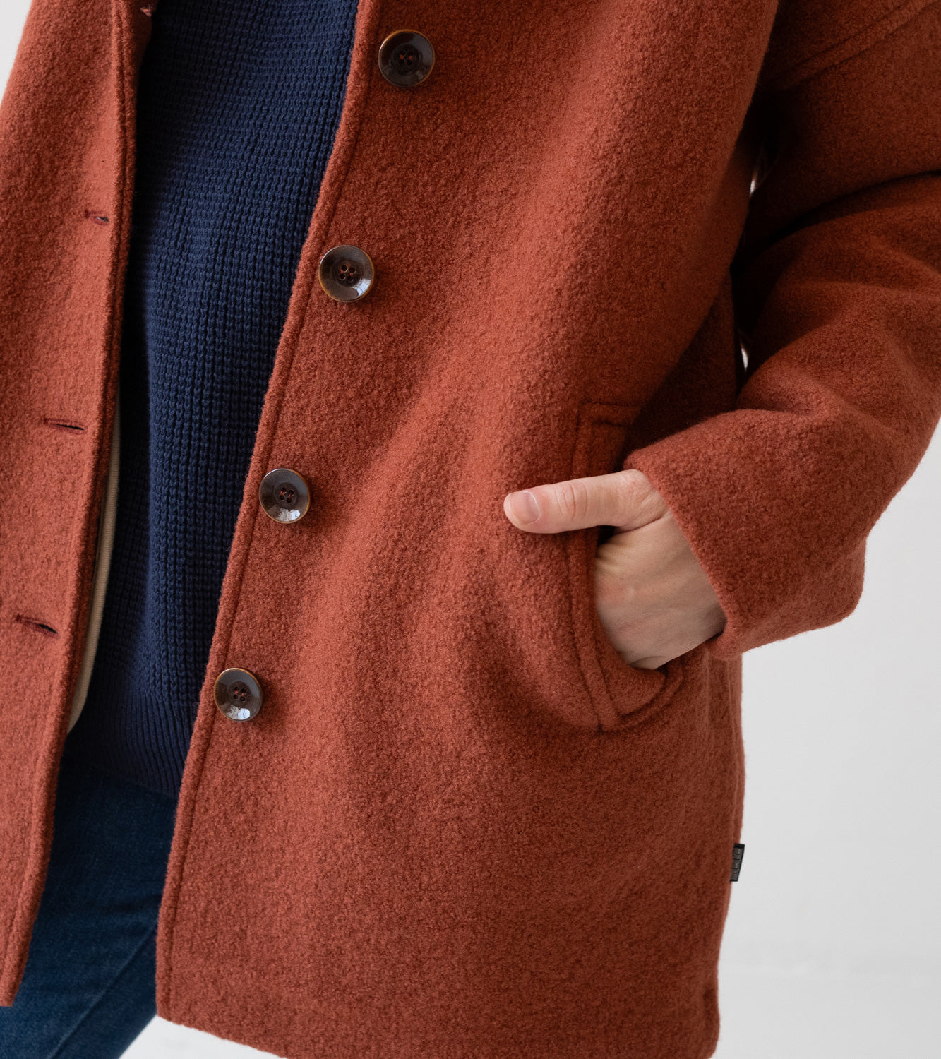 TIRALAHILACHA | Tad Chunky Wool Coat in Poppy Red