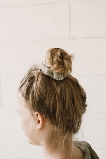 Trace print Tencel scrunchie