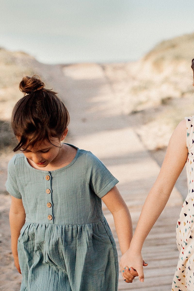 Vestido de muselina azul new arrivals